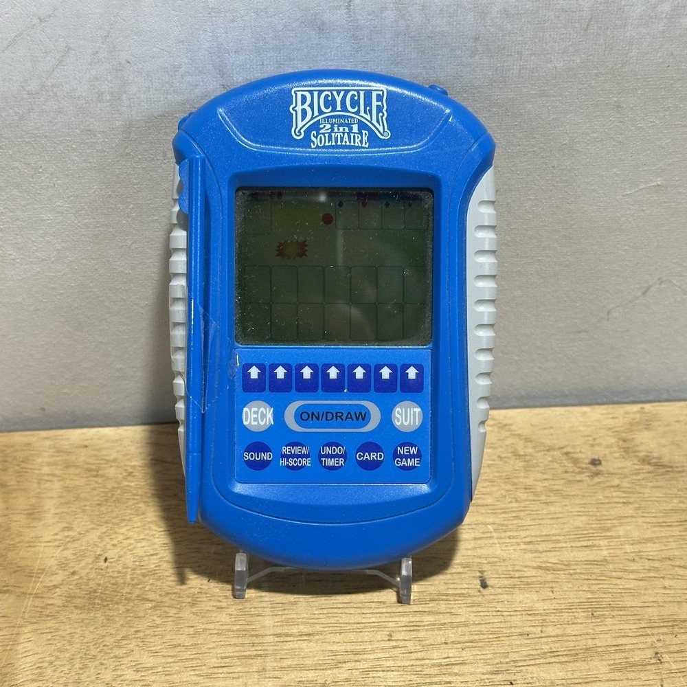 Bicycle Illuminated 2 In 1 Solitaire Hand Held Electronic Game 2006 Tested Works